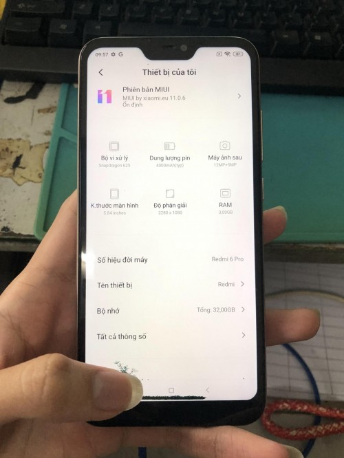 Xiaomi Redmi 6Pro Mở Mi Account